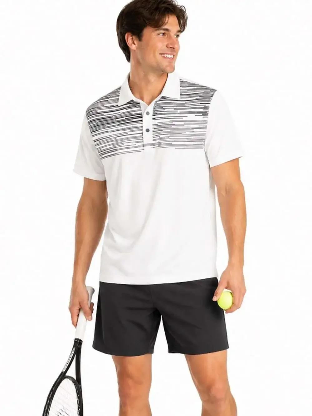 PUMA Men XL White Black Business Casual Preppy Golf Short Sleeve Polo Sh…